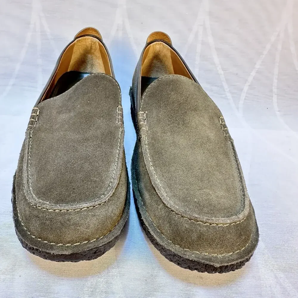Lands' End Women's Loafers Crepe Sole venetian sz 8.5 M‎ Mocs Army Green 86366